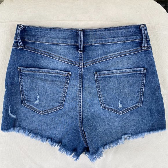 Rewash Super High Rise Destructed Jean Shorts - Picture 2 of 6